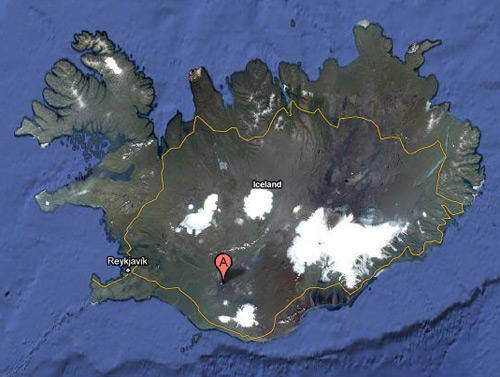 Hekla stratovolcano in Iceland